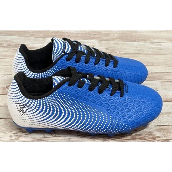 Vizari Stealth FG Boys Size 13 Blue White Round Toe Lace Up Low Top Soccer Shoes - Picture 1 of 8